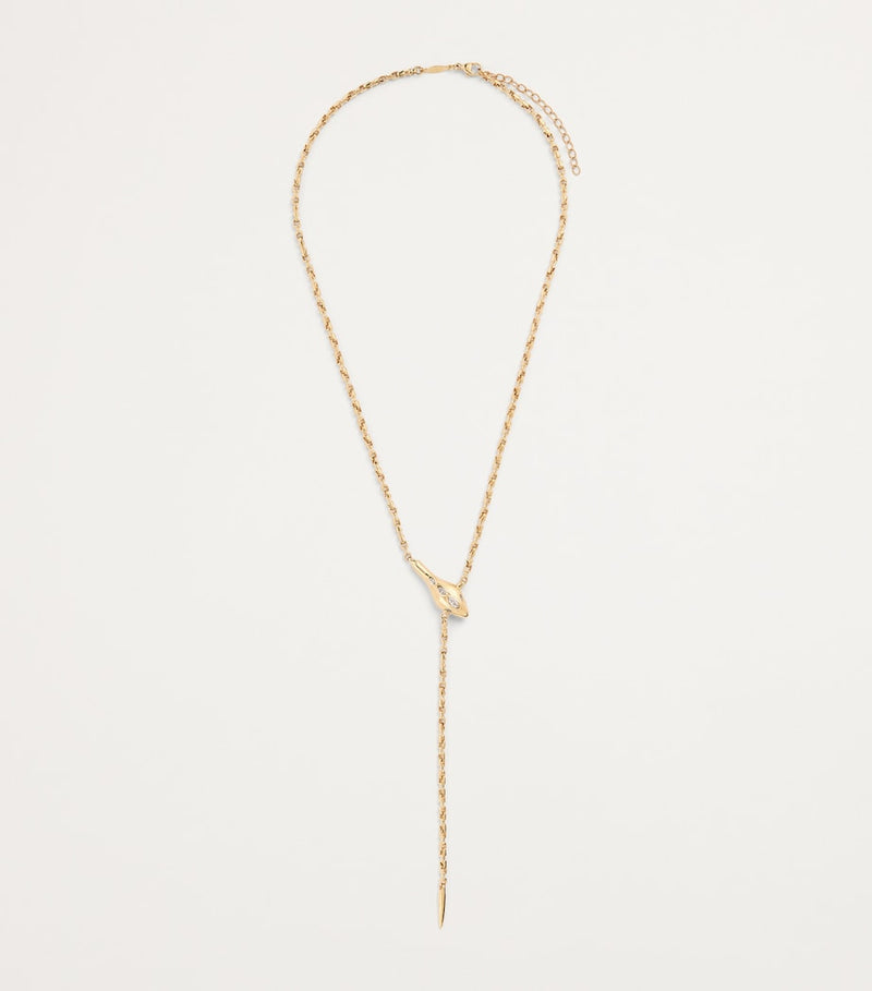 Jacquie Aiche yellow gold and diamond snake necklace, imported from the UK
