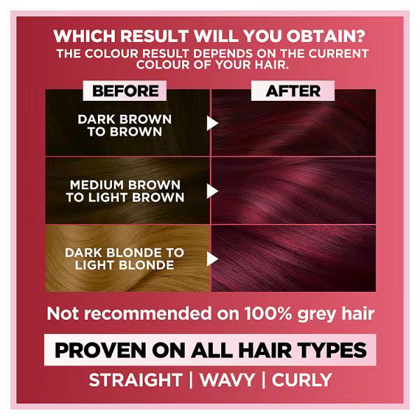 Garnier Nutrisse Ultra Colour burgundy hair dye, imported from the UK