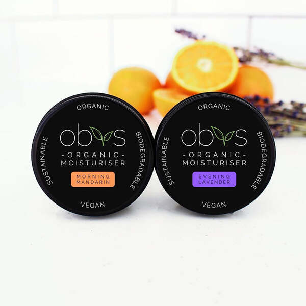 Obvs Skincare gift set moisturisers Mandarin and Lavender 2x100ml, imported from the UK