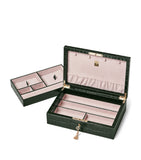 Aspinal of London Savoy leather croc-embossed jewellery box - British product