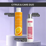 Erth Skin London citrus shower gel and collagen lotion duo, UK version
