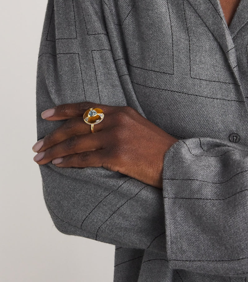 Emily P. Wheeler yellow gold mixed stone balance ring, UK version