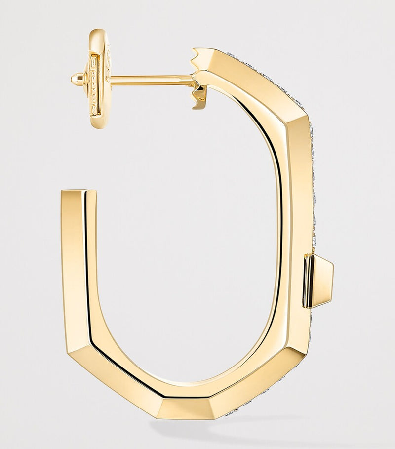 Messika Modernist small yellow gold diamond hoop earring 0.10ct (British brand)