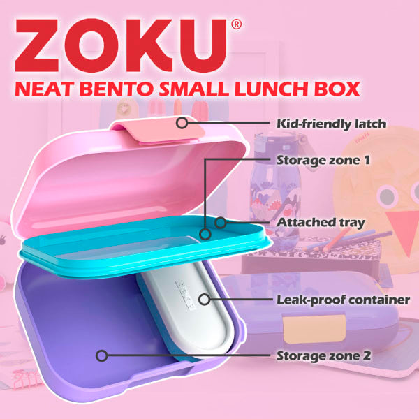 Zoku Neat Bento Small leakproof lunch box, imported from the UK