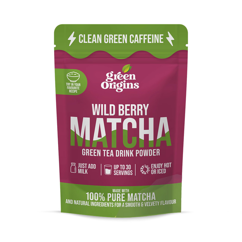 Green Origins Wild Berry Matcha powder 75g, UK version