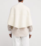 100% Cashmere Long Sleeve Stole with Panelling and Scalloped Edges