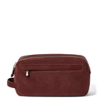 Brunello Cucinelli suede zipped wash bag, imported from the UK