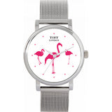 Superdrug Toff London White Ladies Flamingo Bird Watch 38mm- Buy online at McGrocer