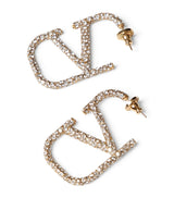 Harrods Valentino Garavani Crystal VLogo Earrings- Buy online at McGrocer