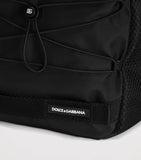 Dolce&Gabbana Kids mesh logo backpack in blue and black, UK version