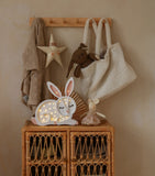 Little Lights bunny lamp handmade pinewood night light, UK version