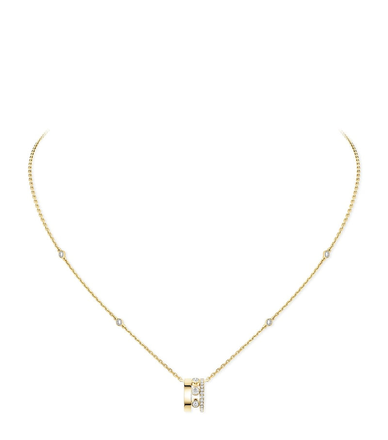 Messika Move Romane yellow gold diamond necklace 0.31ct, imported from the UK