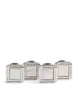 Harrods Babette Wasserman Rhodium-Plated Celtic Mother of Pearl Cufflinks Set- Buy online at McGrocer