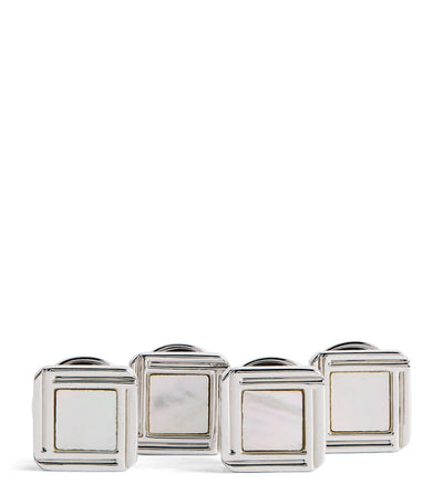 Harrods Babette Wasserman Rhodium-Plated Celtic Mother of Pearl Cufflinks Set- Buy online at McGrocer