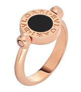Harrods Bvlgari BVLGARI BVLGARI Flip Ring in Rose Gold with Mother-of-Pearl and Onyx- Buy online at McGrocer