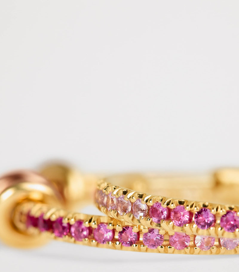 Spinelli Kilcollin mixed gold and sapphire demi hoop earrings - British product