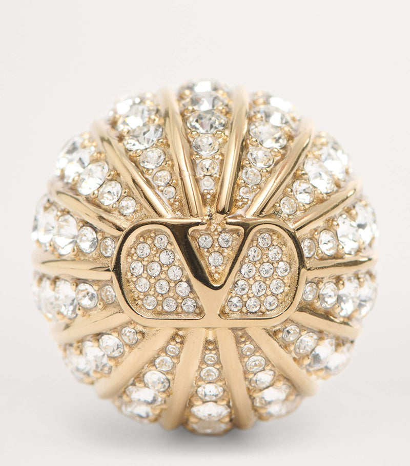 Valentino Garavani crystal clip-on drop earrings (British brand)