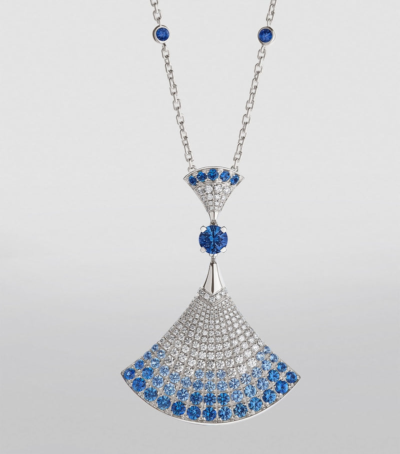 Bvlgari DIVAS' DREAM white gold diamond sapphire necklace - British product