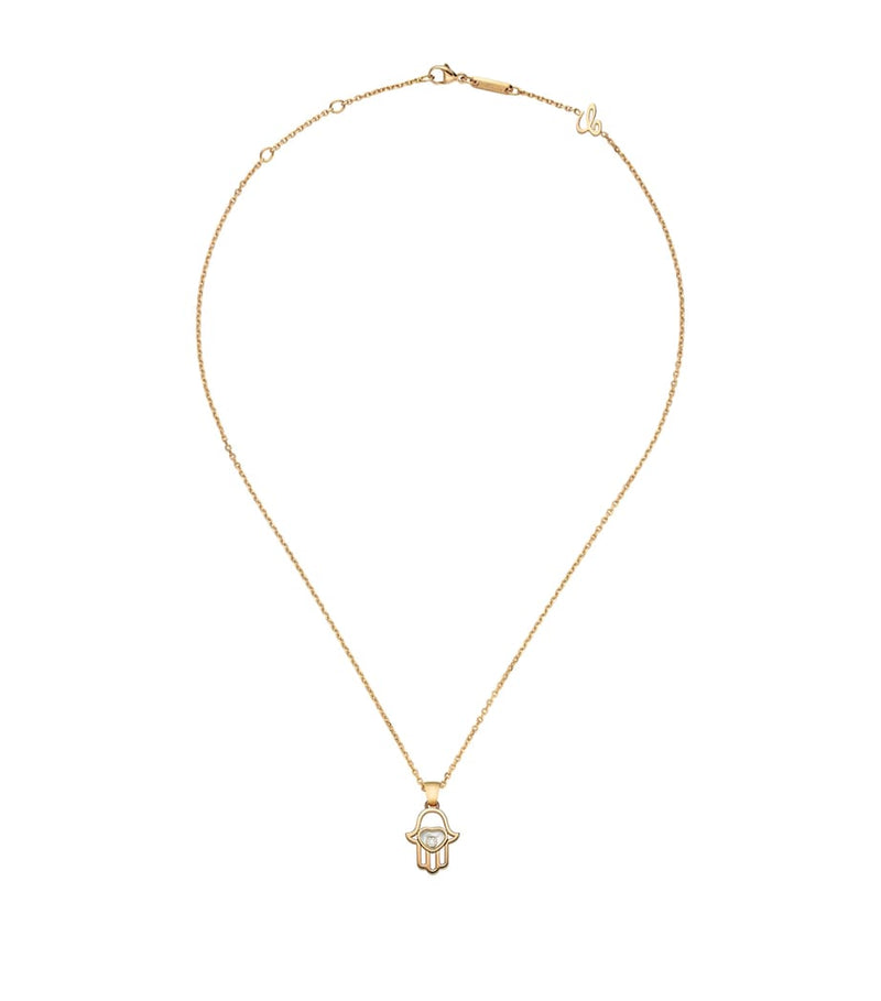 Chopard rose gold diamond Good Luck necklace 42cm, UK version