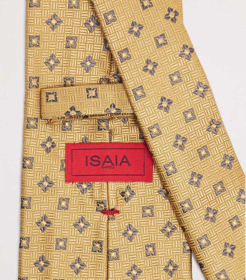 Isaia silk tie jacquard 6cm, UK version
