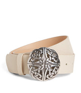 Harrods Eleventy Leather Woven Buckle Belt- Buy online at McGrocer