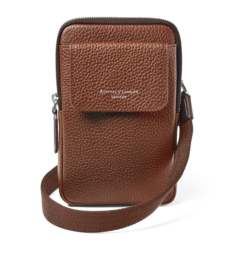 Aspinal of London leather cross-body phone pouch (British brand)