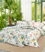 Harrods White Cotton Floral Print King Oxford Pillowcase 50cm x 90cm- Buy online at McGrocer
