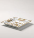 GINORI porcelain change tray with hand-painted gold florals, UK version