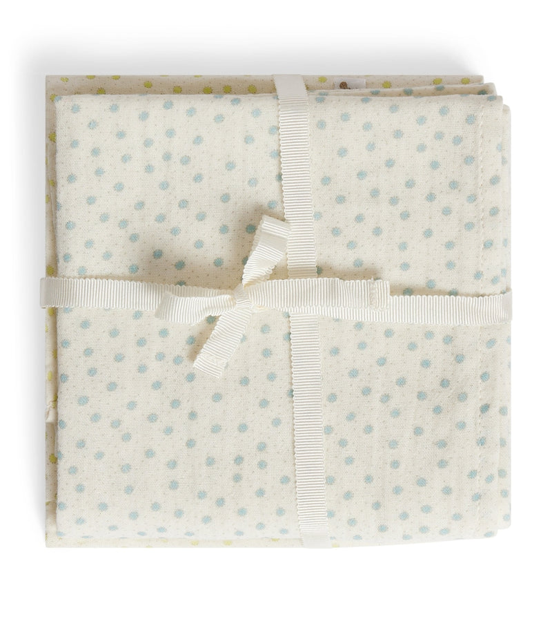 Bonpoint spot muslin cloths 2-pack soft cotton (British brand)