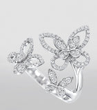 Graff white gold diamond butterfly ring, UK version