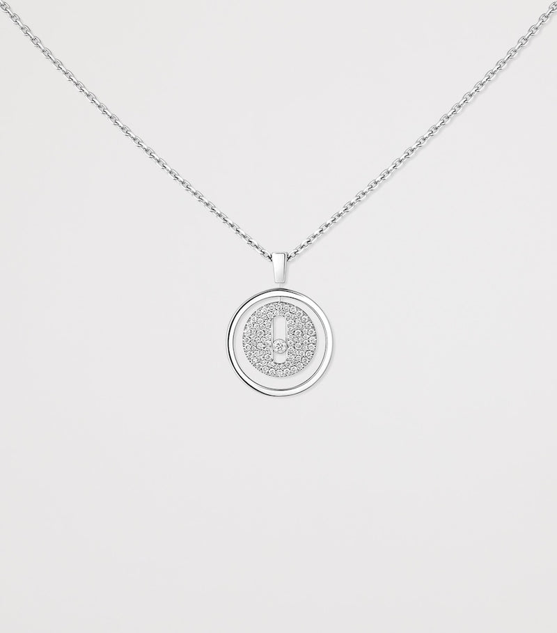 Messika Lucky Move white gold diamond necklace 0.24ct, imported from the UK