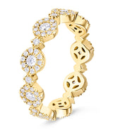 Harrods David Morris Yellow Gold and Diamond Triolette Oval Ring- Buy online at McGrocer