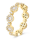 David Morris Triolette oval ring in yellow gold with diamonds - British product