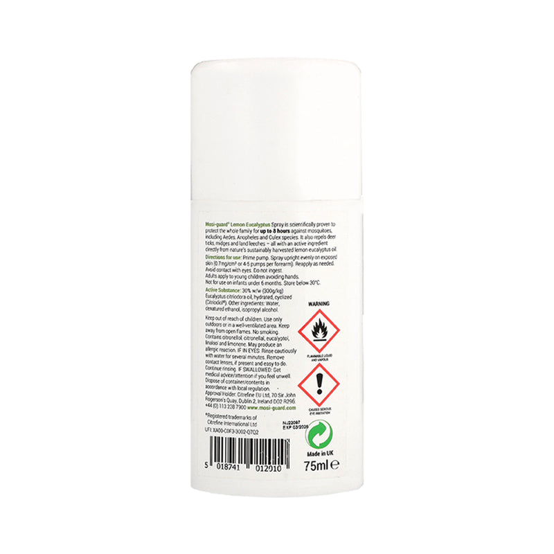Mosi-guard insect repellent spray Lemon Eucalyptus 75ml, imported from the UK