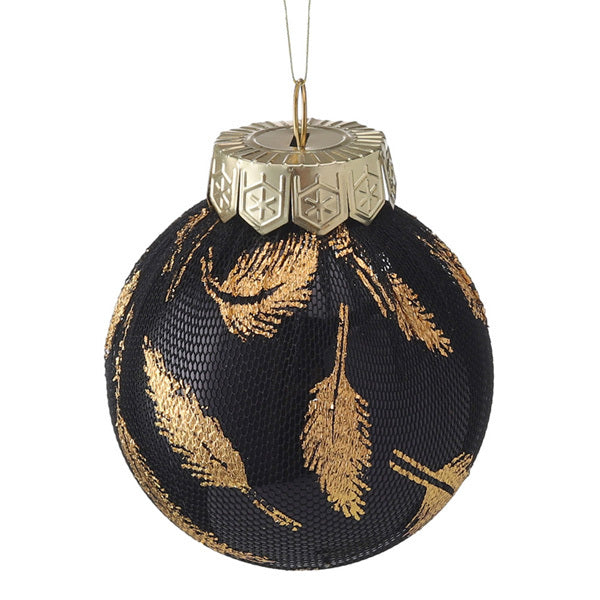 Livingandhome 25pcs Christmas baubles black gold, UK version