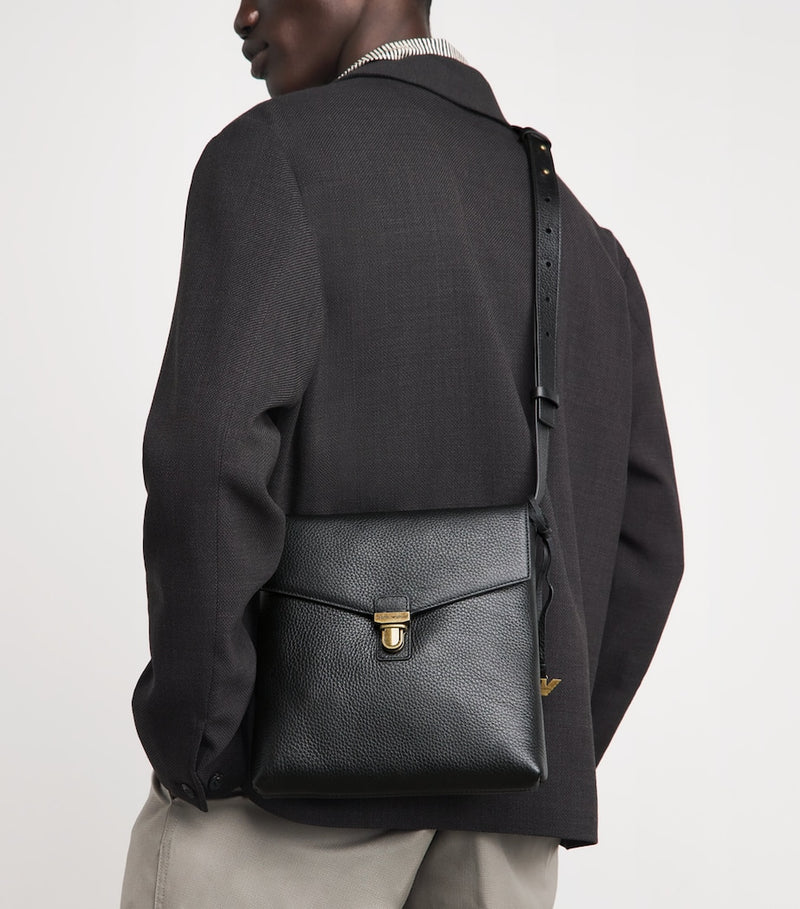 Emporio Armani cross-body bag in grained leather (British brand)