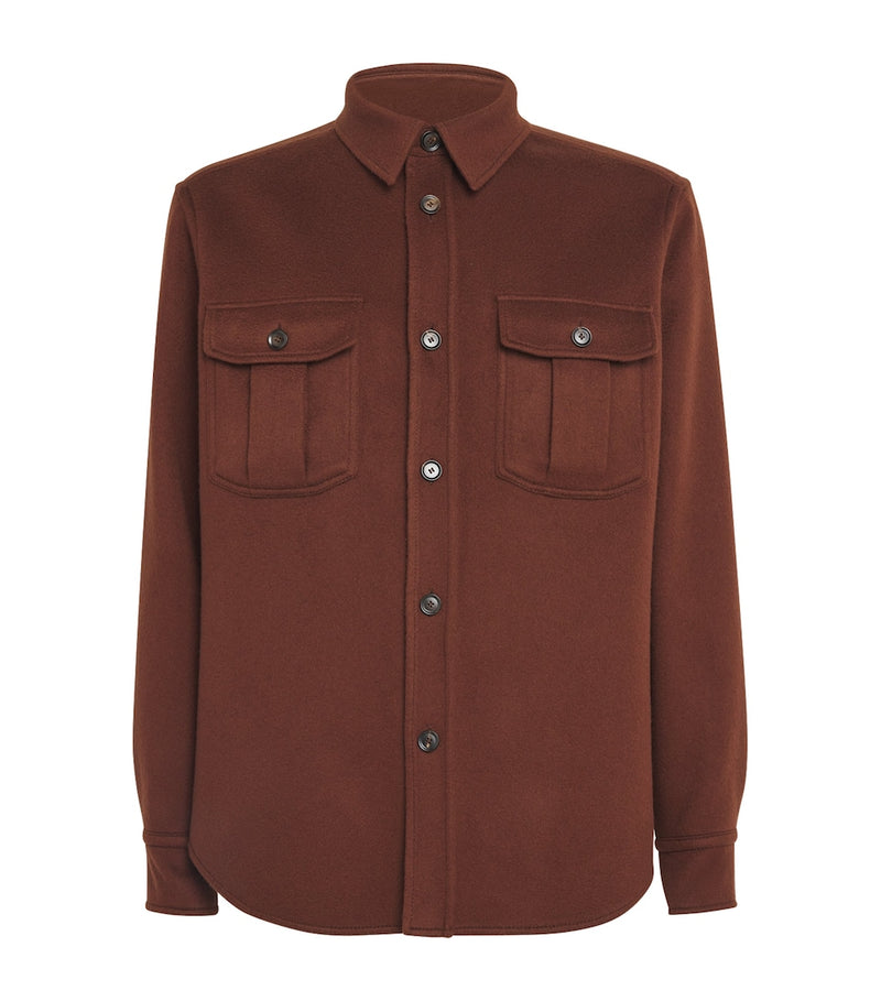Lightweight Cotton Satin Hooded Overshirt with Detachable Hood