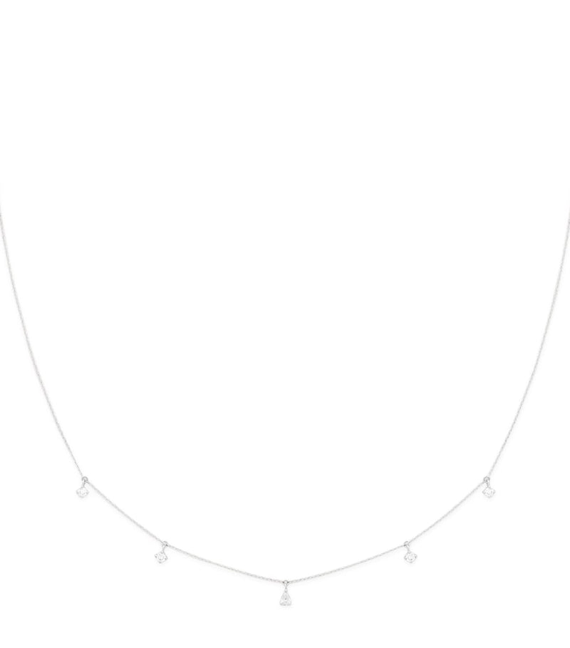 Astrid & Miyu white gold diamond charm necklace 38cm - British product