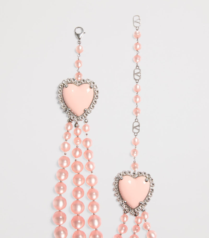 Valentino Garavani beaded layered necklace with crystals (British brand)