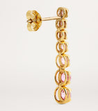 Jennifer Meyer yellow gold pink sapphire tennis stud earrings, UK version
