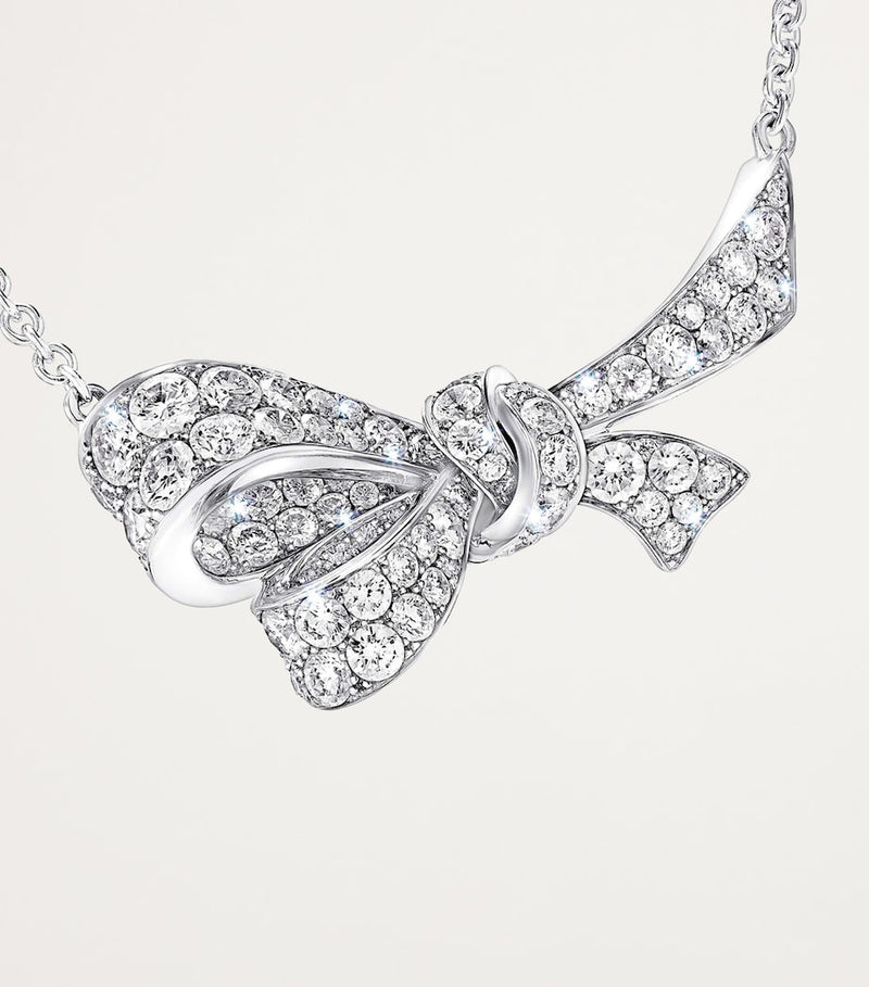 Graff Tilda's Bow pendant in white gold and diamonds, imported from the UK