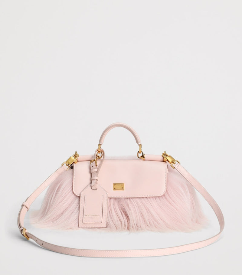Dolce&Gabbana My Sicily mini top-handle bag goat fur calfskin (British brand)