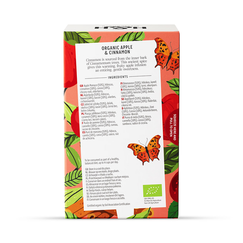 Heath & Heather apple cinnamon tea 20 bags, UK version