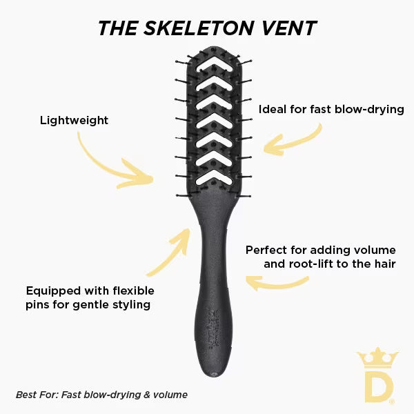 Denman D200 skeleton vent hair brush - British product