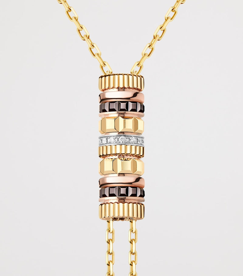 Boucheron Quatre classique tie necklace in yellow gold and diamonds (British brand)
