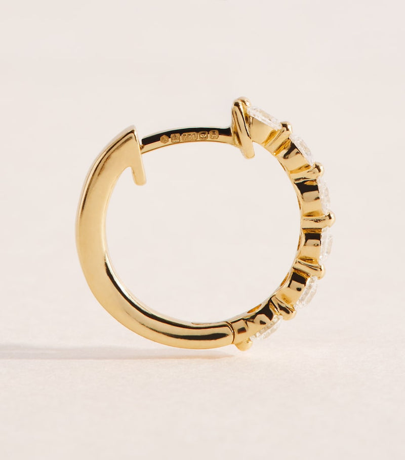 Harrods 18kt yellow gold diamond hoop earrings 0.50ctw - British product