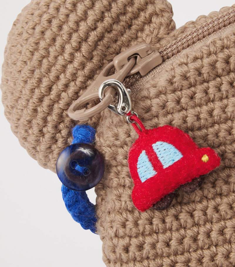 Miki House knitted bear cross-body bag (British brand)
