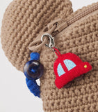 Miki House knitted bear cross-body bag (British brand)