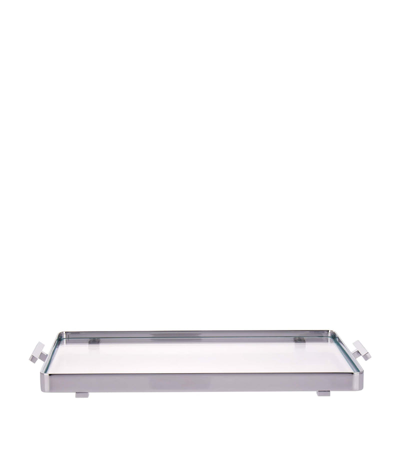 ZODIAC glass tray with chrome trims (British brand)