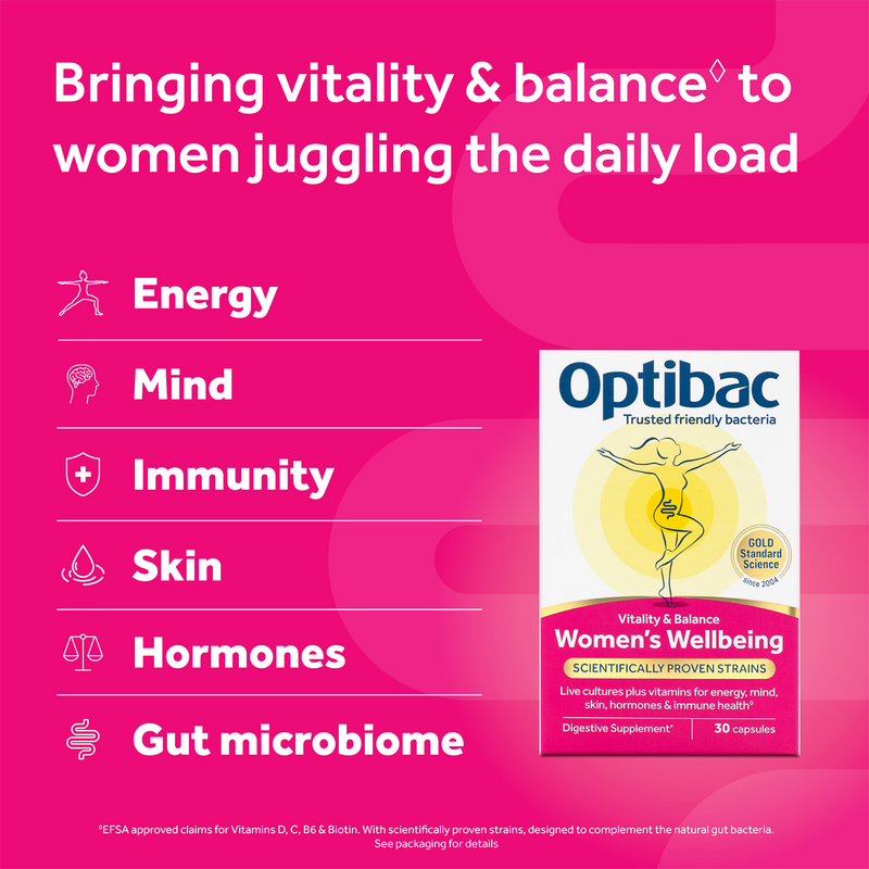 Optibac women's wellbeing supplement capsules 30 (British brand)